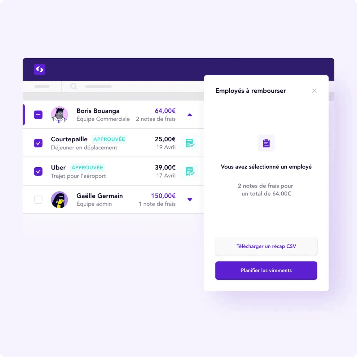 Remboursement des frais professionnels
